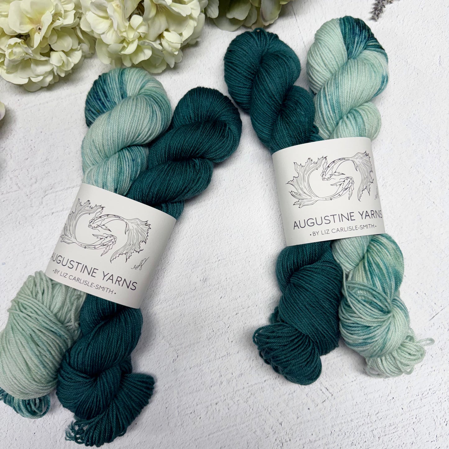 mystic moonlight+meadow at midnight 50/50g signature soft sock contrast set 🌙