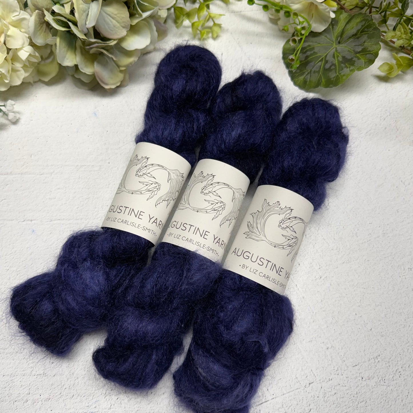 true navy on superkid mohair silk~ set of 3